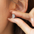 S925 Sterling Silver Geometric Hip Hop Moissanite Earrings for Men and Women-0-0