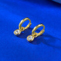 wholesale S925 silver gold-plated round zircon bubble stud earrings for women, hot-selling on AliExpress-0-2