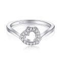 wholesale S925 Sterling Silver Cross-Border New Silver Ring for Women, Openwork Zircon Heart Design Ring-0-0