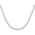 wholesale S925 Sterling Silver European and American Wedding Style Necklace for Women, High-End Round Zirconia Row Diamond Design, Luxurious and Elegant Tennis Necklace-0-7