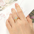 Metal Alloy Sweet Heart-shaped Light Luxury Heiress-style Diamond Ring for Women, Niche Design Wholesale-0-2