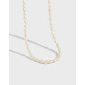 wholesale S925 Sterling Silver XB075 Korean Version Ins Collarbone Chain Necklace, Small and Chic Design, Elegant Freshwater Pearl and Rice Pearl Necklace for Women-0-0