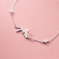 wholesale S925 silver Korean-style fashion minimalist diamond-inlaid butterfly bracelet, summer fresh and sweet accessory S4662-0-2