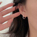 wholesale S925 Sterling Silver Minimalist Hoop Earrings for Women, Summer Ins Trend, Versatile, Niche, High-End Circle Ear Hoops with Clasp-0-4