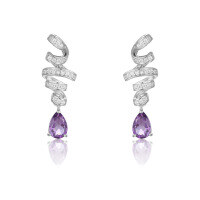 wholesale S925 Silver New Design Sense Natural Amethyst Gemstone Earrings French Romantic Style Inlaid with Natural Colored Gemstones-Natural garnet &gt;925 silver