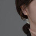 wholesale 925 Silver Women's Korean Style Minimalist Tulip Flower Ear Studs Sweet Temperament Summer Earrings M01563-0-1