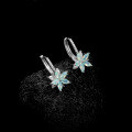 wholesale 925 Sterling Silver Flower Ear Clips for Women, Korean Style Small and Unique Design Ice Crystal Frost Flower Earrings, Fashionable and Minimalist Summer Ear Accessories-0-3