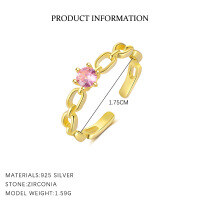 wholesale S925 Sterling Silver-K2076-Gold/Opening 7