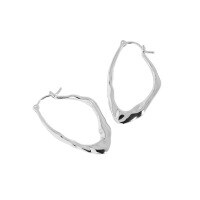 wholesale S925 sterling silver 003 Korean version ins original niche design minimalist versatile irregular textured earrings for women-Silver>925 silver