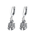 wholesale S925 silver retro antique Roman knight helmet vintage creative unique design earrings ear cuffs-0-4