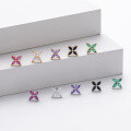 wholesale 925 Sterling Silver Colorful Zircon Flower Stud Earrings For Women-0-2