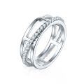 wholesale 925 Sterling Silver Cross-Border New European and American Three-Ring Multi-Circle Zirconia Stacking Ring Women's High-End Sense Big Brand Ins Style-0-0