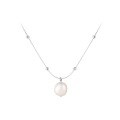 wholesale S925 Sterling Silver Baroque Pearl Necklace Minimalist Niche High-End Spacer Bead Snake Chain Collarbone Chain Y00145-0-4