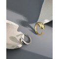 wholesale S925 Sterling Silver 496 Korean Version Ins Minimalist Drop-shaped Smooth Open Ring for Women-0-1