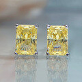 wholesale S925 Silver New Style High Carbon Diamond Powder Simulated Diamond 1 Carat Rectangular Stud Earrings by Zhuozhifan Jewelry-0-3