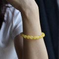 wholesale Metal material first: Natural raw ore chicken oil yellow amber bracelet, gold-twisted amber, honey amber bracelet, more honey without impurities or cracks, factory wholesale-0-4