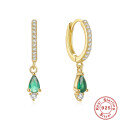 wholesale S925 Sterling Silver Ins-style Colorful Teardrop Crystal Ear Climber Earring-0-0