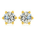 wholesale S925 Sterling Silver Six-Prong Moissanite Stud Earrings, Minimalist Design, Women's Independent Website Best-Selling Jewelry-0-5