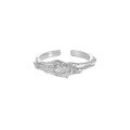 wholesale S925 Sterling Silver Ring with Irregular Texture and Inlaid Diamond Design, Exuding a Niche, Original, Ins-style, Light Luxury, and Advanced Temperament-0-5