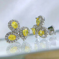 wholesale S925 Sterling Silver European and American New Style Micro-Set 3*5 Yellow Diamond Luxury Full-Drop Classic Chanel-Style Earrings-0-3