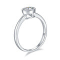 wholesale S925 Sterling Silver Geometric Moissanite 1 Carat Circle Pendant Ring for Women, Internet Famous Hot-Selling Diamond Ring-0-4