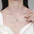 S925 Sterling Silver Moissanite Hexagon Pendant Necklace-0-2