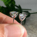Sterling Silver Square Moissanite Stud Earrings for Women-0-14
