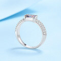 wholesale PT950 Gold Plated 925 Silver Women's Alien Engagement Ring Wholesale Moissanite Ring Radiant Emerald Cut-0-2