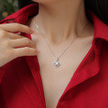 wholesale S925 Sterling Silver Pendant New Style Moissanite Lucky Encounter Necklace Cross-Border Hot Selling Light Luxury Collarbone Chain Factory Wholesale-0-3