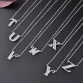 wholesale 925 Sterling Silver Cross-Border European and American Style 26 Alphabet Letters Necklace for Women, Unique Small and Minimalist High-End Pendant Collarbone Chain-0-3