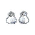 wholesale S925 Silver New 50mm Round Shell Pearl Stud Earrings for Women, Daily Fashion Versatile Little Red Book Style-0-4