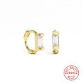 wholesale S925 Sterling Silver Ins Square Diamond Ear Clasp with Single Creative Stud, Popular in Europe and America-0-8