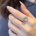 wholesale S925 Sterling Silver Plated 18K Gold Blue Zircon Starry Ring, Exquisite and Ethereal Luxury for Women-0-1