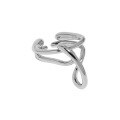 wholesale S925 Sterling Silver JT688 Korean Version Ins Minimalist Niche Design Versatile Double-Layer Cross-Open Adjustable Ring for Women-0-5