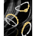 wholesale S925 Sterling Silver Original Niche Design Cold Tone Two-Tone Plated Irregular Line Texture Open Adjustable Ring for Women-0-1