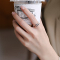 wholesale S925 Sterling Silver Geometric Irregular Ring Minimalist Niche Design Korean Ins Trendy Index Finger Ring for Women-0-3