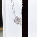 wholesale S925 Sterling Silver Women's Pig Nose Pendant Full Diamond O-Shaped Necklace Minimalist High-End Collarbone Chain Direct Factory Wholesale-0-3