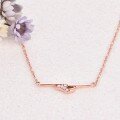 wholesale 18K Gold, 14K Gold Moissanite Diamond New Trendy Minimalist Natural Line Collarbone Necklace in Japanese and Korean Style-0-1