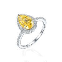 wholesale 925 Sterling Silver 8 Carat High Carbon Diamond Gemstone Ring for Women, Light Luxury with a Premium Feel, Featuring Ice-Cut Pink Gemstone-TL-535 High Carbon Diamond 3ct US Size 8#