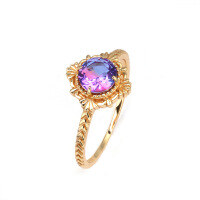 wholesale 925 Silver Gold Plated Japanese Light Luxury Style Color-Changing Zirconia Women's Ring Fashion Trend Jewelry Wholesale from Manufacturer-Color-changing zircon ring Size 12