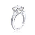 18k Gold Plated S925 Silver 5ct Moissanite Round Ring-0-0