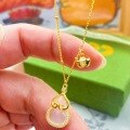wholesale S925 Sterling Silver Agate Gourd Wealth Necklace, Fashionable Retro National Trend Style Niche Design A/B Collarbone Chain-0-6