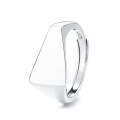 wholesale S925 Silver Retro Fashion Cross-Border Geometric Triangular Smooth Surface Minimalist Trendy Design Open Ring-0-4