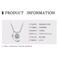 925 Silver 2-Carat Pink Diamond Invisible Necklace Mermaid's Tear Dopamine Pendant-0-40
