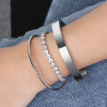wholesale S925 Sterling Silver 4mm Single Row Square Diamond Bracelet Korean Elegant Jewelry Wholesale-0-3