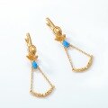 wholesale Silver Japanese Retro Style Synthetic Blue Opal DIY Combination Feather Long Earrings for Women, Light Luxury Yellow Crystal Flying Bird Earrings-0-4