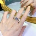 wholesale New 6*8 Oval White Diamond Ice Flower Cut Engagement Ring for Women in [Metal Material], Cross-border Ins Style-0-1