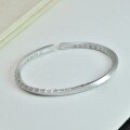 wholesale Metal Material: 9999 Silver, Chinese Traditional Style, Antique Finished, Full of Blessings, Hundred Blessings Bracelet, Unisex, Minimalist Design, Openable Bangle-0-0