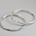 wholesale 999 Sterling Silver Rabbit Carrot Patterned Bracelet, Simple and Sweet Minimalist Jewelry, Push-Pull Design-0-1