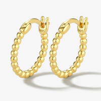 wholesale Metal material: 925 Sterling Silver Jingxu ear buckle, lightweight luxury with a high-end feel, small and niche ear hoops for women, featuring a smooth spherical design, minimalist and versatile, European and American style-Silver 925 silver